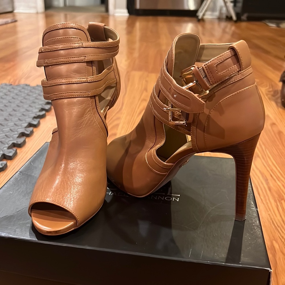 Michael Kors Blaze Open Toe Bootie Natural